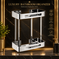 2-Tier Stainless Steel Bathroom Corner Shelf – Wall Mounted Shower Caddy Organizer | Rust-Resistant Bathroom Storage Rack for Shampoo & Soap
