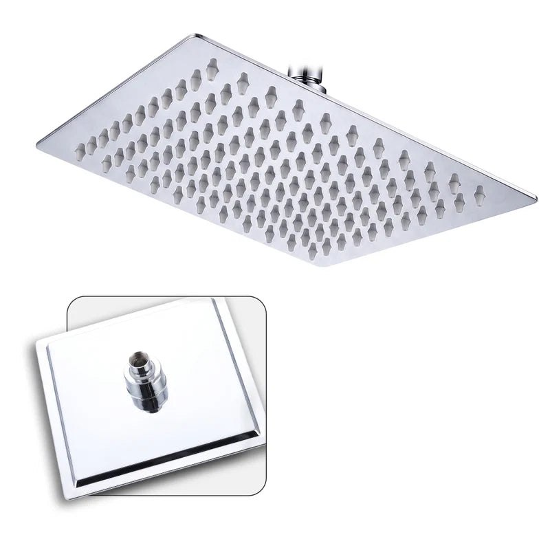 Premium Stainless Steel Rain Shower Head – Luxury Square Overhead Shower | Rust-Resistant High-Pressure Rainfall Shower for Modern Bathrooms
