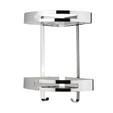 2-Tier Stainless Steel Corner Bathroom Shelf – Wall Mounted Shower Caddy Organizer | Rust-Resistant Shampoo, Soap & Toiletry Storage Rack