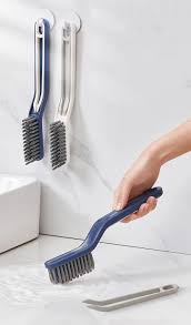 Multi-Purpose Bathroom Cleaning Brush – Long Handle Tile & Grout Scrubber | Hard Bristle Cleaning Brush for Sinks, Faucets, Edges & Tight Spaces