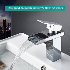 Premium Chrome Waterfall Basin Mixer Tap – Modern Single Lever Bathroom Faucet