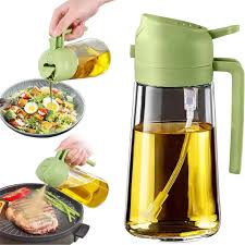 Premium 2-in-1 Oil Dispenser Bottle – Spray & Pour Cooking Oil Container for Kitchen