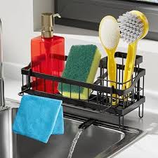 Premium Kitchen Sink Drain Rack & Sponge Organizer – Space-Saving Sink Storage Holder