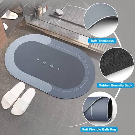 Premium Water-Absorbent Non-Slip Bath Mat – Soft Quick-Dry Bathroom Carpet with Anti-Slip Backing
