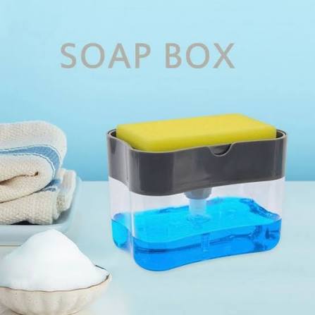 2-in-1 Soap Pump Dispenser &amp; Sponge Holder – Kitchen Sink Dishwashing Organizer
