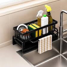 Premium Kitchen Sink Drain Rack & Sponge Organizer – Space-Saving Sink Storage Holder