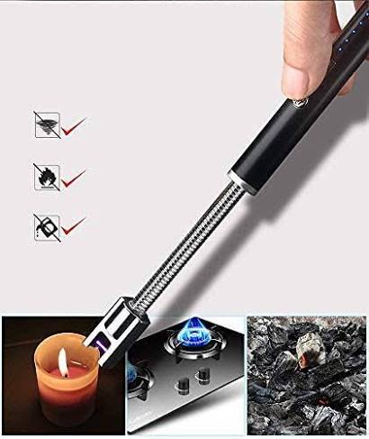 Rechargeable Electric Arc Lighter with Flexible Neck – Windproof &amp; Safe for Kitchen